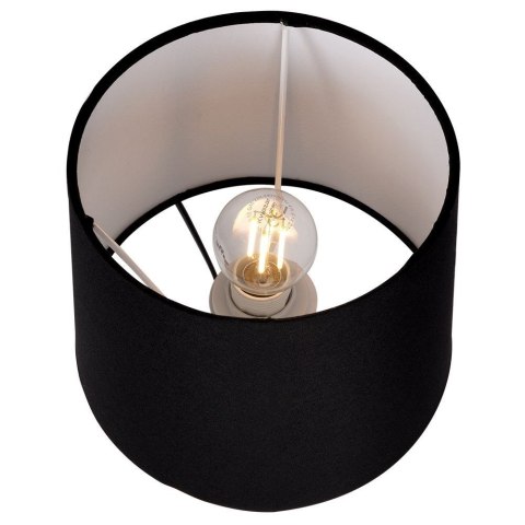 Lampa stołowa z kloszem abażurem lampka nocna czarna drewniana 30x14cm