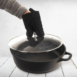 Grupa Orion Sp. z o.o. Rękawica Kuchenna Czarna z Magnesem Bawełna Silikon 15 cm ORION