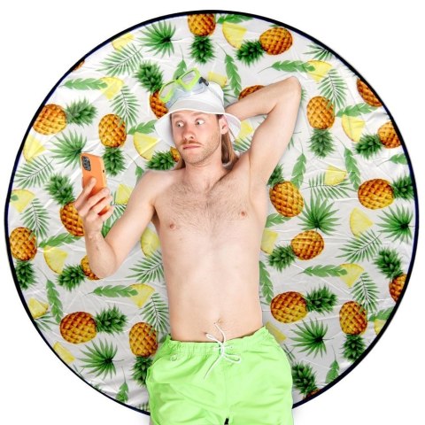 Grupa Orion Sp. z o.o. Koc Mata Piknikowa Plażowa Okrągła Lekka z Pokrowcem Solidna PROBEACH 138cm