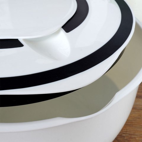 Grupa Orion Sp. z o.o. Miska Kuchenna do Miksowania Mieszania Ubijania z Pokrywką Biała VILDE 5 l