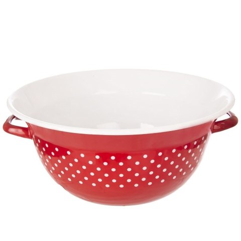 Grupa Orion Sp. z o.o. Miska Kuchenna Emaliowana Czerwona W Groszki 34 cm 9 L Tecka Orion