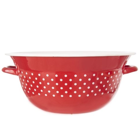 Grupa Orion Sp. z o.o. Miska Kuchenna Emaliowana Czerwona W Groszki 34 cm 9 L Tecka Orion