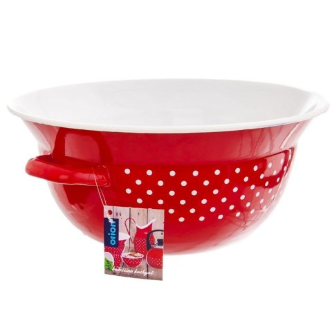Grupa Orion Sp. z o.o. Miska Kuchenna Emaliowana Czerwona W Groszki 34 cm 9 L Tecka Orion