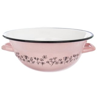 Grupa Orion Sp. z o.o. Miska misa emaliowana z uchwytami retro kwiaty 26 cm 2,5 l