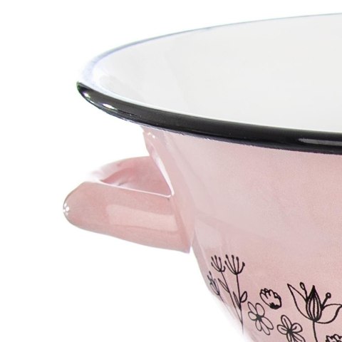Grupa Orion Sp. z o.o. Miska misa emaliowana z uchwytami retro kwiaty 26 cm 2,5 l
