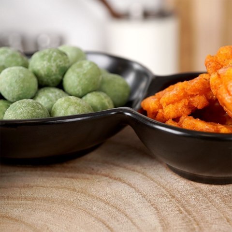 Grupa Orion Sp. z o.o. Miseczka na Przekąski Potrójna 25 cm Porcelanowa Czarna do zmywarki ORION