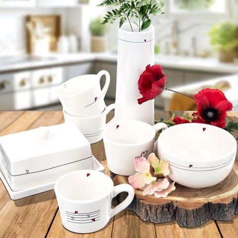 Miska miseczka / salaterka ceramiczna biała SERDUSZKA 450 ml