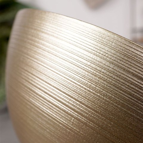 Grupa Orion Sp. z o.o. Miska Szklana Złota 15 cm 600 ml Prążkowana Mycie Ręczne VILDE