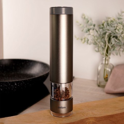 Grupa Orion Sp. z o.o. Młynek Elektryczny do Pieprzu i Soli 22,5 cm Aluminiowy Regulacja ORION