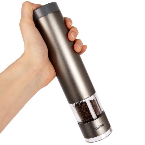 Grupa Orion Sp. z o.o. Młynek Elektryczny do Pieprzu i Soli 22,5 cm Aluminiowy Regulacja ORION
