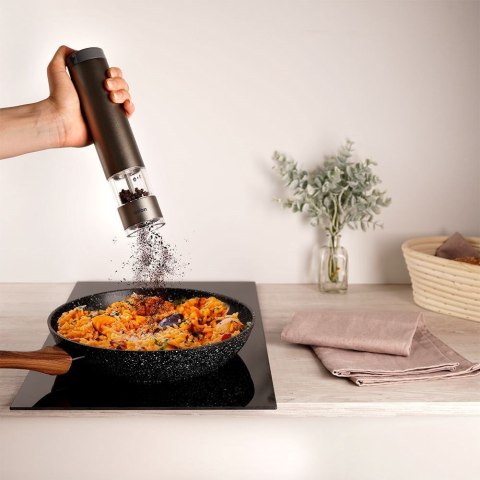 Grupa Orion Sp. z o.o. Młynek Elektryczny do Pieprzu i Soli 22,5 cm Aluminiowy Regulacja ORION