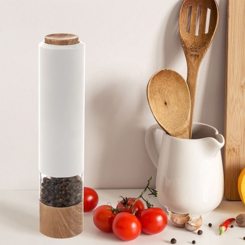 Grupa Orion Sp. z o.o. Młynek do Mielenia Pieprzu Soli Przypraw Elektryczny Biały ORION 23x5,5 cm