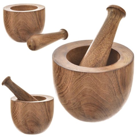 Grupa Orion Sp. z o.o. Moździerz do Ucierania Przypraw Drewniany z Tłuczkiem ORION 13,5x13,5x10cm