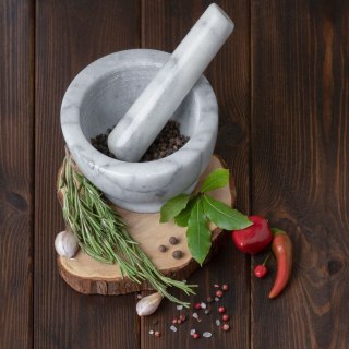 Grupa Orion Sp. z o.o. Moździerz do Ucierania Przypraw Ziół Pesto Marmurowy Solidny ORION 11,5 cm