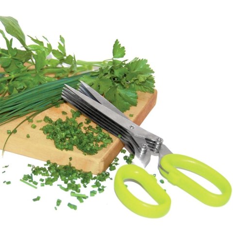 Grupa Orion Sp. z o.o. Nożyczki do Ziół 19,5 cm 5 Ostrzy Stal Nierdzewna z czyścikiem ORION