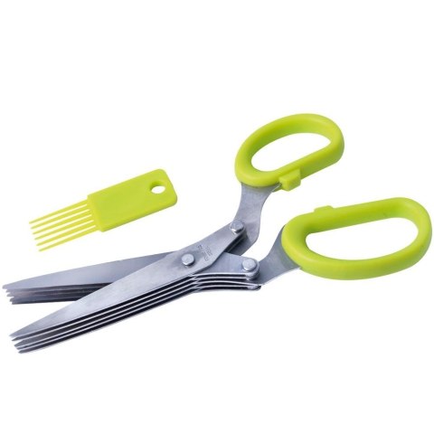 Grupa Orion Sp. z o.o. Nożyczki do Ziół 19,5 cm 5 Ostrzy Stal Nierdzewna z czyścikiem ORION