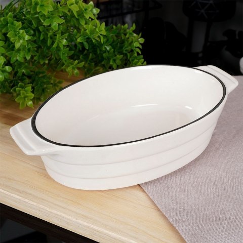 Naczynie forma do zapiekania porcelanowa biała 19,5x11x5 cm 360 ml