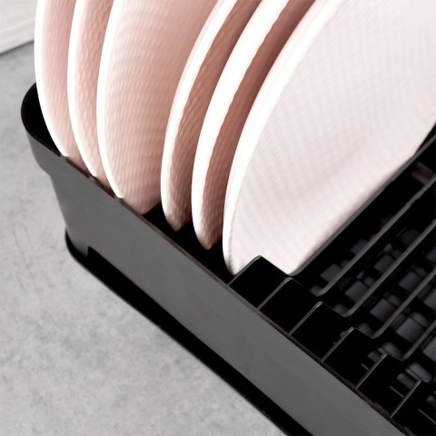 Grupa Orion Sp. z o.o. Suszarka do Naczyń na Talerze Sztućce Pojemna Czarna VILDE 40 x 31 x 12 cm