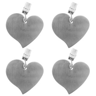 Grupa Orion Sp. z o.o. Zestaw Klipsy Obciążniki do Obrusu Serduszka Serca Stalowe 4 szt. ORION 6 cm