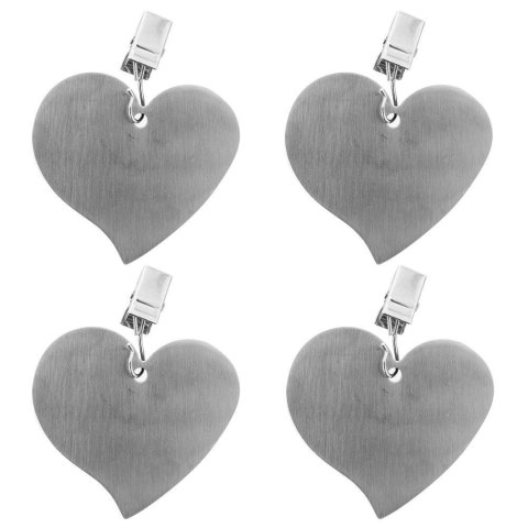 Grupa Orion Sp. z o.o. Zestaw Klipsy Obciążniki do Obrusu Serduszka Serca Stalowe 4 szt. ORION 6 cm