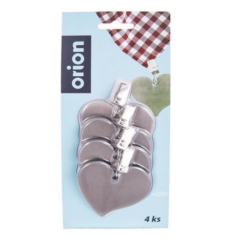 Grupa Orion Sp. z o.o. Zestaw Klipsy Obciążniki do Obrusu Serduszka Serca Stalowe 4 szt. ORION 6 cm
