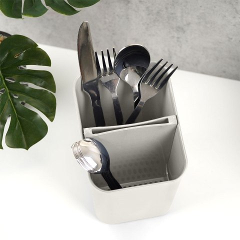 Grupa Orion Sp. z o.o. Ociekacz na Sztućce 14 x 11,5 x 16 cm Tworzywo Popielaty do Zmywarki VILDE