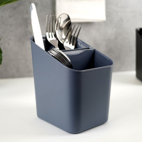 Grupa Orion Sp. z o.o. Ociekacz na Sztućce 14 x 11 x 16 cm Tworzywo Szary do Zmywarki VILDE