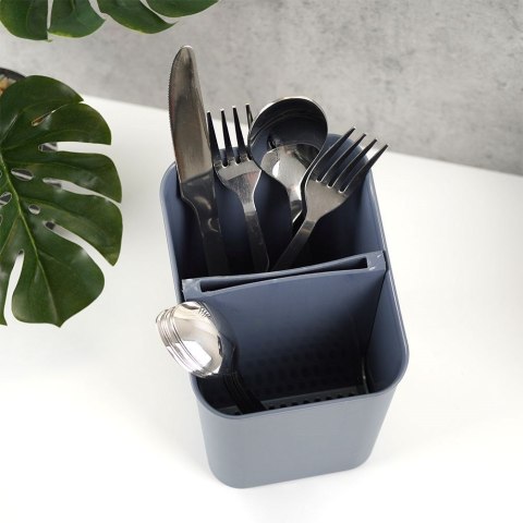 Grupa Orion Sp. z o.o. Ociekacz na Sztućce 14 x 11 x 16 cm Tworzywo Szary do Zmywarki VILDE