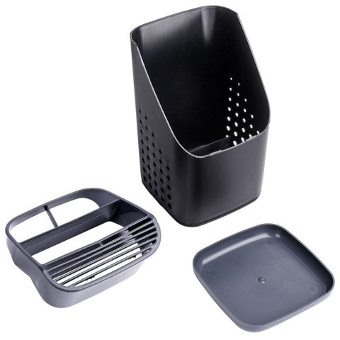 Grupa Orion Sp. z o.o. Ociekacz na Sztućce 14 x 14 x 23 cm Tworzywo Czarny z Tacką ORION
