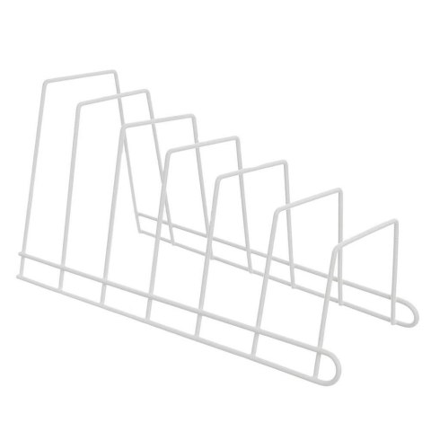 Grupa Orion Sp. z o.o. Stojak na Pokrywki do Garnków 34 x 17 cm ORION Metalowy Biały na 6 Pokrywek