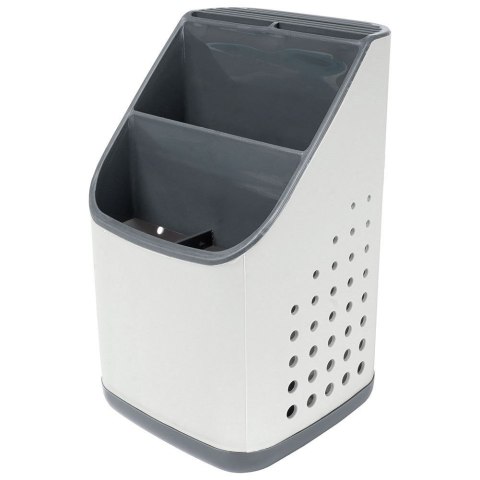 Grupa Orion Sp. z o.o. Ociekacz na Sztućce 14 x 14 x 23 cm Tworzywo Szare z Podstawką VILDE