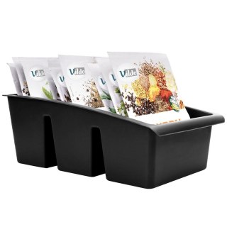 Grupa Orion Sp. z o.o. Pojemnik Organizer na Przyprawy Blat Kuchenny Pojemny Czarny VILDE 25x15 cm
