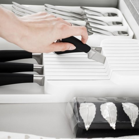 Grupa Orion Sp. z o.o. Organizer na Noże do Szuflady 39 x 14,5 x 7,5 cm VILDE Biały na 18 Noży