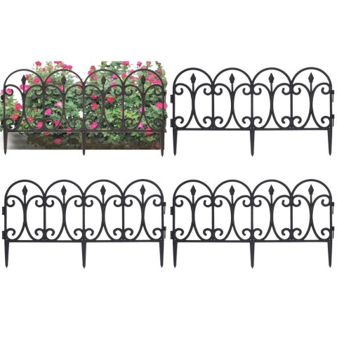 Grupa Orion Sp. z o.o. Płotek Ogrodowy Czarny ORION 60x33 cm 4 szt.