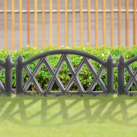 Grupa Orion Sp. z o.o. Płotek Ogrodowy Ozdobny Grafitowy Palisada Obrzeże VILDE 50 x 30 cm 6 szt.