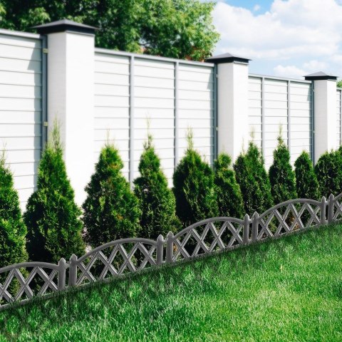 Grupa Orion Sp. z o.o. Płotek Ogrodowy Ozdobny Grafitowy Palisada Obrzeże VILDE 50 x 30 cm 6 szt.