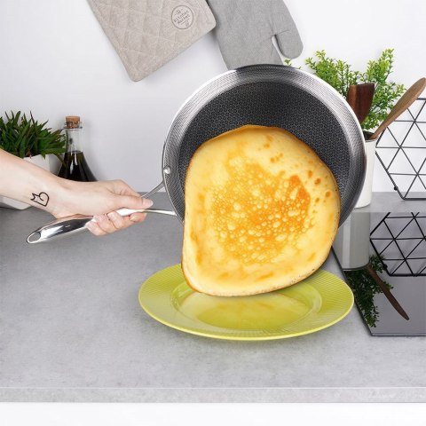 Patelnia do naleśników stalowa nieprzywierająca premium COOKCELL HYBRYD 29 cm