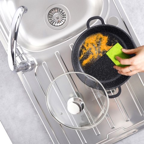 Grupa Orion Sp. z o.o. Patelnia Granitowa ze Szklaną Pokrywką Grande 24 cm