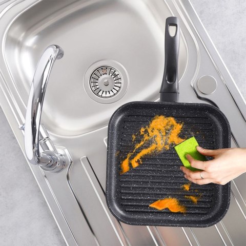 Grupa Orion Sp. z o.o. Patelnia do grillowania granitowa kwadratowa GRANDE 26x26 cm