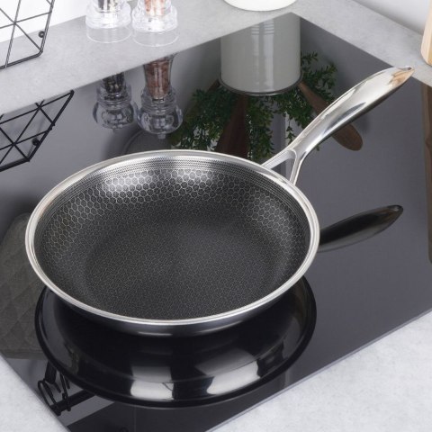 Patelnia stalowa nieprzywierająca premium COOKCELL HYBRYD 28 cm