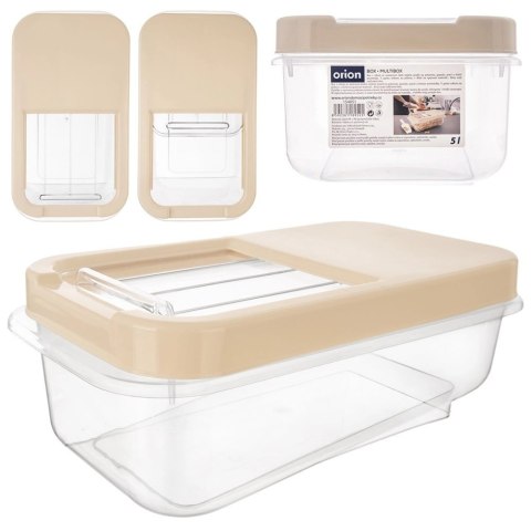 Grupa Orion Sp. z o.o. Pojemnik na Kapsułki Karmę Proszek 5 L 35 x 19,5 x 13 cm ORION Beżowy