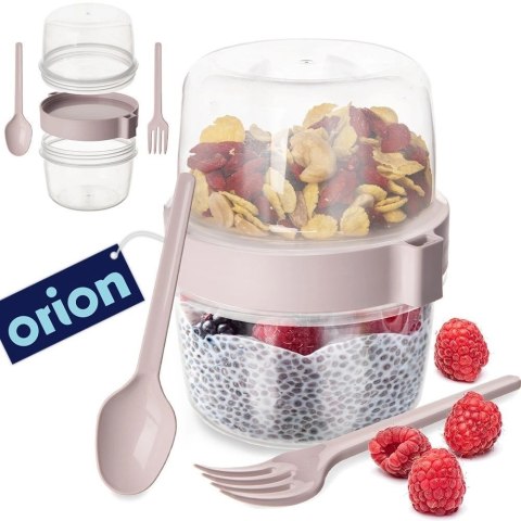 Orion Pojemnik kubek na jogurt z łyżeczką lunchbox 370 ml