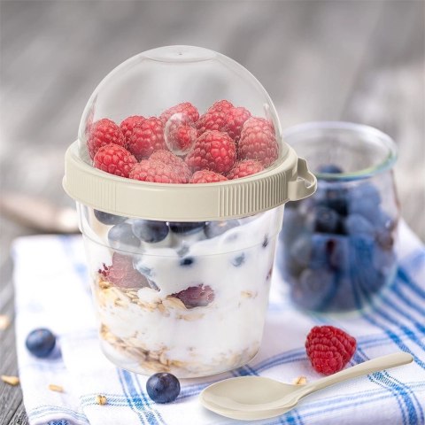 Grupa Orion Sp. z o.o. Kubek Pojemnik na Jogurt Musli Lunchbo x 400 ml ORION z Łyżeczką 13,5 cm