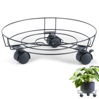 PROGARDEN Podstawka pod doniczkę na kółkach metalowa 31,5 cm