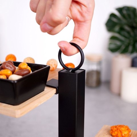 Grupa Orion Sp. z o.o. Patera Bambusowa 3-Piętrowa z Miseczką EXCELLENT HOUSEWARE 32x32x26,5 cm