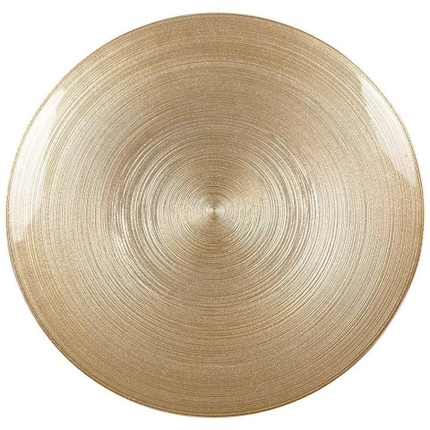 Grupa Orion Sp. z o.o. Patera na Tort Złota Szklana 28 cm VILDE Dekoracyjna na Nóżce