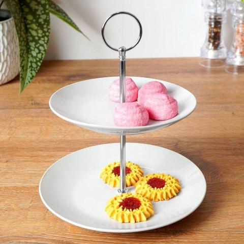 Grupa Orion Sp. z o.o. Patera Porcelanowa Biała 2-Piętrowa 21 cm