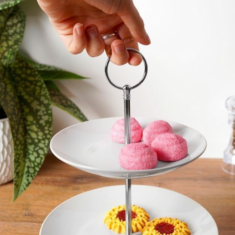 Grupa Orion Sp. z o.o. Patera Porcelanowa Biała 2-Piętrowa 21 cm