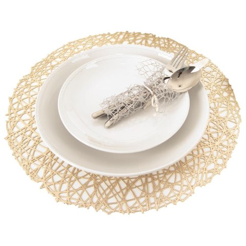 Grupa Orion Sp. z o.o. Podkładka na Stół Okrągła Gumowa Złota 39 cm ORION Ochronna Połysk
