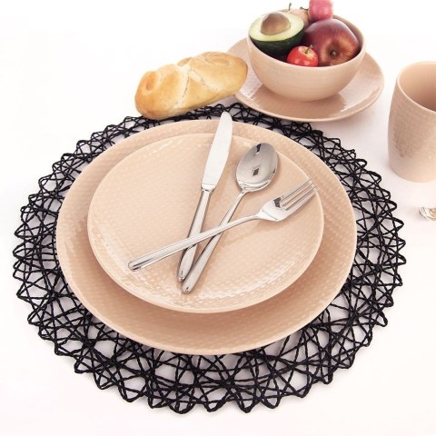 Grupa Orion Sp. z o.o. Podkładka na Stół Okrągła Koronkowa Czarna 35 cm ORION Ozdoba Stół